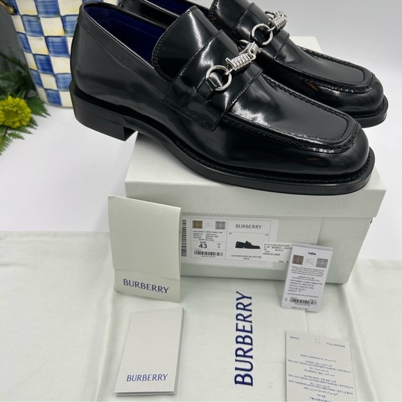 Men’s Burberry barbed leather loafer size 43 made in Italy - Picture 5 of 16